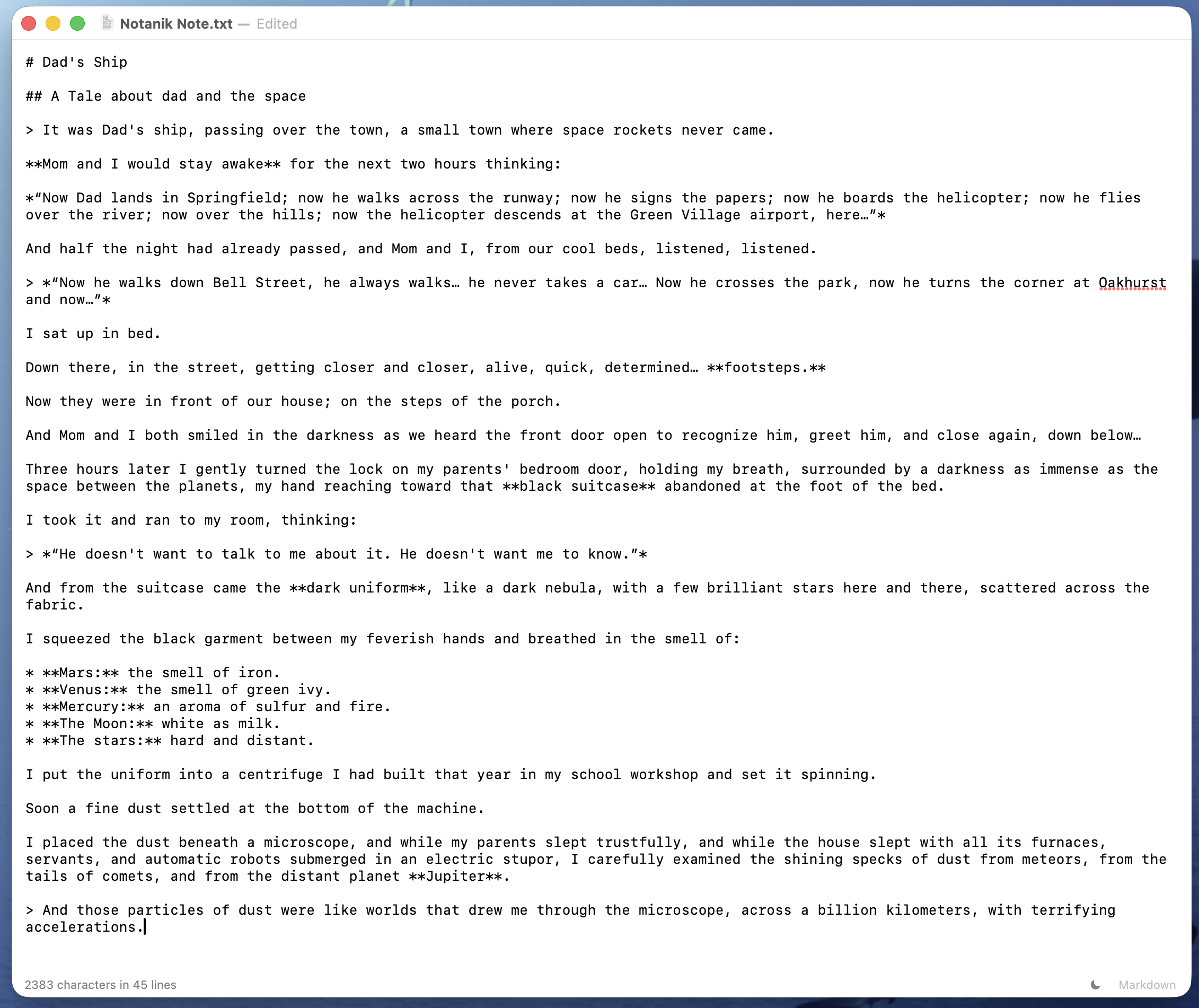 The same note as raw plain text